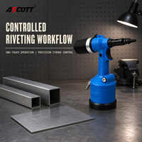 Outil à rivets pneumatiques ASCOTT 0312 M3-M12, riveteuse industrielle à air comprimé avec contrôle de course de précision pour l'assemblage de tôles métalliques