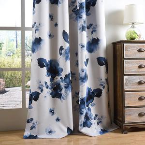 Blue Printed <strong>Black</strong> Out <strong>Curtains</strong>/Luxury and Elegance Grommets <strong>Curtains</strong> for Living Room and <strong>Bedroom</strong> - Product Image 6