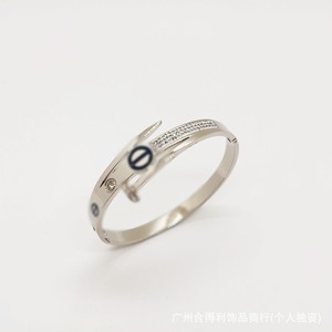 <strong>Cartier</strong>-style nail <strong>bracelet</strong>, classic double-layer and triple-layer <strong>bracelet</strong> with mud diamonds, instant delivery from the jewelry - Product Image 6