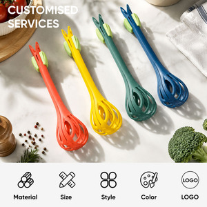 Batteur à œufs et pince alimentaire 2-en-1 avec 5 mâchoires dentelées, 4 couleurs, gadgets de cuisine multifonctionnels pour la vente en gros aux restaurants et à domicile - Product Image 2