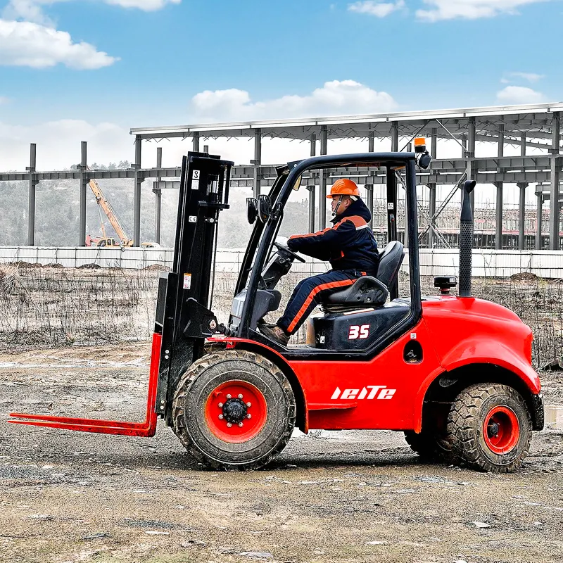 LEITE New Design Articulated Off Road Diesel Forklift 6t 5t 4t 4wd All Four Wheel Drive 3ton 3.5ton Rough Terrain Forklift