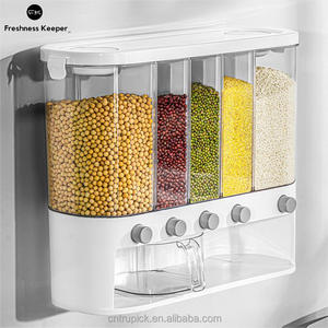 Frissnesskeeper 5 Grid Plastic Droog Voedsel Dispenser Multifunctionele Rijstdispenser 25 Pond Keukenvoedsel Dispenser Granen, Bonen - Product Image 6