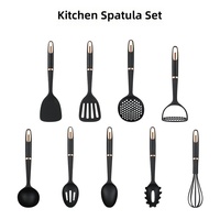 Vente en gros d'ustensiles de cuisine tendance, ensembles de cuisine personnalisés, ustensiles de cuisine en nylon antiadhésifs de luxe, collection d'ustensiles de cuisine