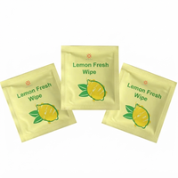 Tisu Basah Lemon Segar Terbungkus Individual, Lembut dan Portabel untuk Tangan, Wajah, dan Perjalanan