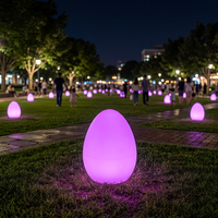 Lumière décorative d'extérieur en forme d'œuf en plastique LED, ornement de Noël et de Pâques, imperméable, résistant aux chutes, lumineux et changeant de couleur