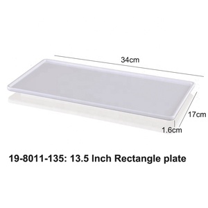 Unbreakable Factory Wholesale Restaurant Sushi Dinnerware 13 Inch White <strong>Rectangular</strong> Melamine Tray - Product Image 3