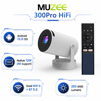 Mini projecteur portable avec haut-parleur intégré haute puissance, projection de plafond pour cinéma à domicile 180° °   Projecteur de camping extérieur pivotant