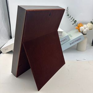 Cadre photo en bois <span class=keywords><strong>foncé</strong></span> avec passe-partout en velours rouge, support de présentation pour art bouddhiste, décoration de bureau et de maison, cadre de table - Product Image 5