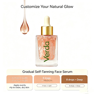 Suero <span class=keywords><strong>Autobronceador</strong></span> Gradual de Marca Privada para Rostro, Bronceado Natural Uniforme con Efecto Beso de Sol, Suero Bronceador 24k para Todo Tipo de Piel - Product Image 3