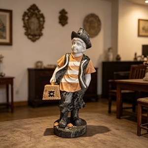 Estatua de querubín sentado en <span class=keywords><strong>un</strong></span> lavabo de mármol blanco, decoración de jardín de iglesia europea, adorno de césped, talla de mármol natural para patio exterior. - Product Image 2
