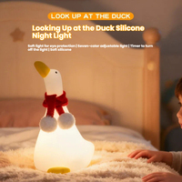 Lampe de chevet LED à changement de couleur en forme de canard, avec capteur de clignotement en silicone, pour bébés et enfants, lampe de table transfrontalière à succès