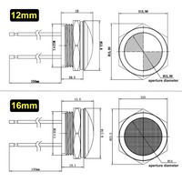 12mm 16mm 19mm 22mm LED sphärische Metall anzeige lampe Flach kopf Wasserdichte Kontroll leuchte Mini-Kontroll leuchten LED-Flächen leuchte