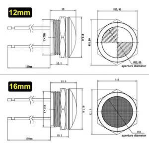 12mm 16mm 19mm 22mm Led Kim loại hình cầu chỉ số ánh sáng phẳng đầu không thấm nước thí điểm đèn <span class=keywords><strong>mini</strong></span> chỉ số Đèn LED bảng điều chỉnh ánh sáng - Product Image 6