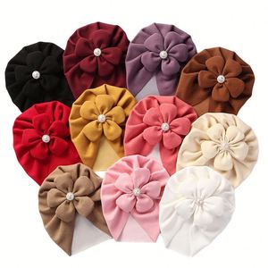 Gorro de Terciopelo Elástico para Bebé Niña, Turbante con Flores, Gorro Suave y Lindo para Recién Nacidos, Bebés y Niños Pequeños - Product Image 1