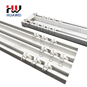 รางม่านสามช่องแบนสีขาวของหัวเว่ยรางม่านโลหะผสมสามแถวแบบปรับแต่งได้ - Product Image 3