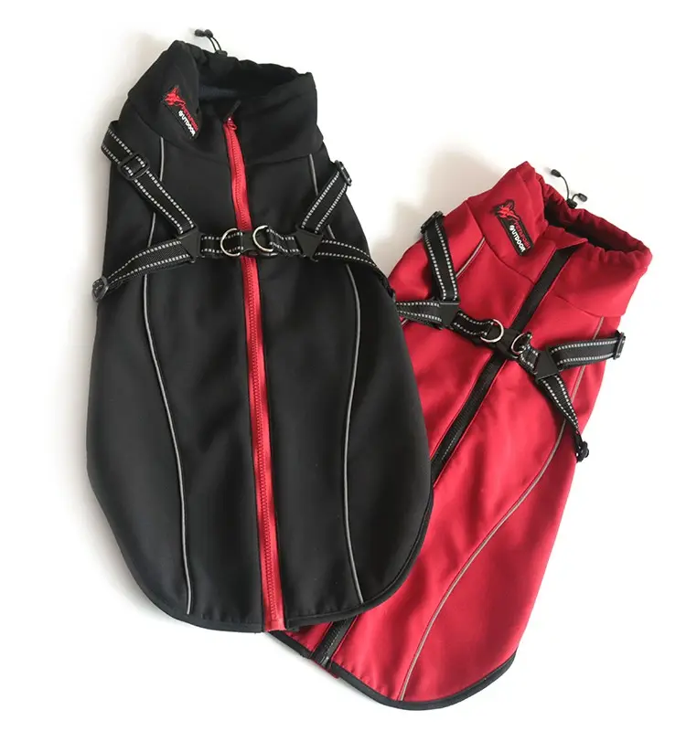 Outdoor Sport Dog Jaket Waterproof Easy Wear Dog rain coat with Harness