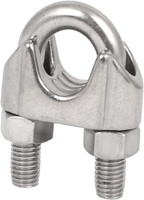 Collier de serrage simple en acier inoxydable 304 pour câble métallique, forme en U, type calibre, avec goupille