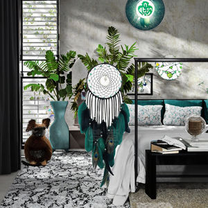 <span class=keywords><strong>Atrapasueños</strong></span> para colgar en la pared, decoración de gama alta, artesanías naturales de Navidad, cuentas luminosas, pluma de pavo real, viento, colgante creativo - Product Image 2