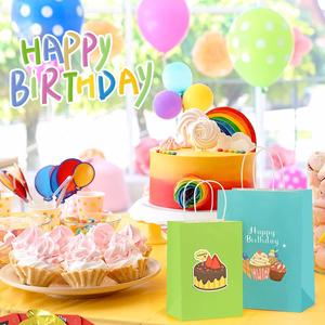 BagDream - Paquete de 24 Bolsas de Regalo de Papel Kraft de 10x5x13 con Asas, Colores Arcoíris Surtidos para Bodas, Baby Showers, Cumpleaños - Product Image 6