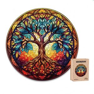 Rompecabezas del Árbol de la Vida, Divertido y Estimulante, Regalo Creativo para la Salud del Cerebro, Forma Única e Irregular, Rompecabezas de Madera para Adultos - Product Image 1