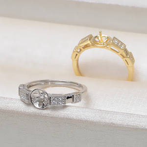Anneau en argent S925 fait à la main, style euro-américain, cache-bague, accessoires de bijouterie DIY pour femmes coréennes, porte-bague vide pour perle de 7-8 mm - Product Image 4