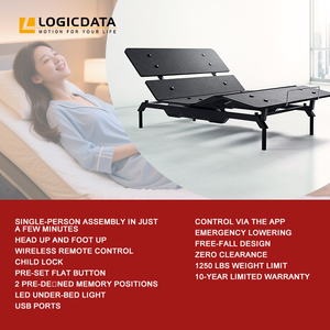 Logicdata thời trang phong cách nhanh chóng cài đặt có thể điều chỉnh GIƯỜNG KHUNG 1250 Ibs Trọng lượng giới hạn nâng giường cơ sở - Product Image 1