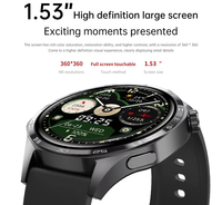 Montre intelligente de luxe pour homme avec écran tactile rond HD de 1,53 pouces, bracelet en métal et cuir, rappel de messages, haute qualité