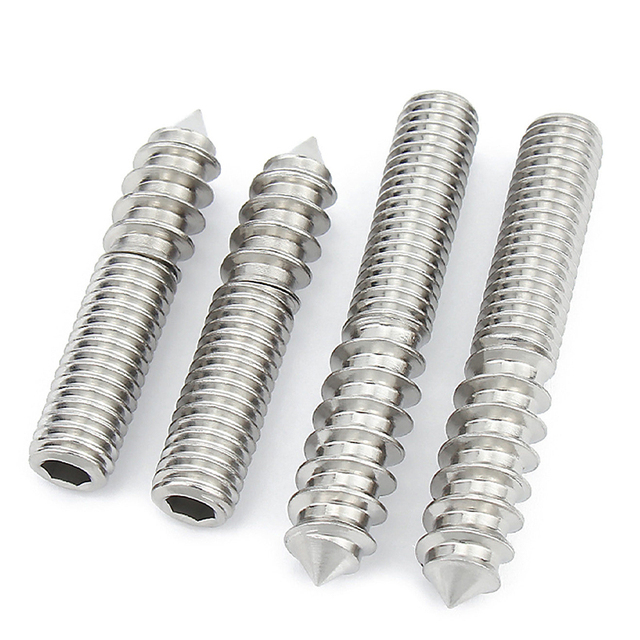 Stainless Steel 304 Metric Double Machine Wood Hanger Bolt Metal Flowering Puncher Interference Endless Screw for Eyelets Grade