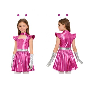 Costume de Fille Holographique Spatiale 6-16 Ans avec Gants, Bandeau Antenne – Ensemble de Cosplay Futuriste Personnalisé pour Enfants - Product Image 3