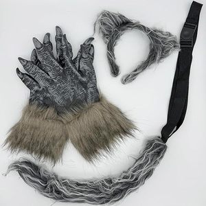 Diadema con oreja de <span class=keywords><strong>lobo</strong></span> de zorro con cola de piel artificial, adecuado para Halloween, disfraces <span class=keywords><strong>y</strong></span> accesorios para fiestas de rol - Product Image 2