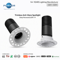 Projecteur LED Anti-éblouissement 5W 7W 10W 12W 15W 20W 25W COB CRI>90Ra 15/24/36/50 Beam CE RoHS OEM ODM Fournitures pour Projets Hôteliers et Bureaux