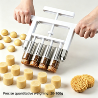 Distributeur manuel de pâte à 4 barils, une pression pour 4 boules de pâte égales, poids réglable pour boulangerie, gâteaux de lune, mochi, pâtisseries