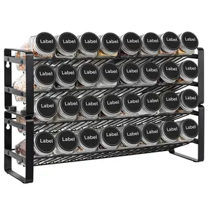 Guangzhou Manufacture Black Wire 4 Tier Spice Rack Countertop Spice Rack Organizer Stackable Spice Rack