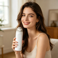 Bouteille d'eau en acier inoxydable avec logo personnalisé, 24 oz, gourde isotherme sous vide avec couvercle à clapet