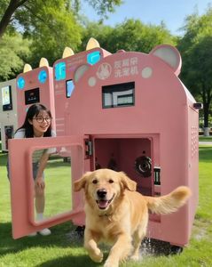 Machine <span class=keywords><strong>de</strong></span> lavage et séchage pour animaux <span class=keywords><strong>de</strong></span> compagnie <span class=keywords><strong>en</strong></span> acier inoxydable gris, implantée <span class=keywords><strong>en</strong></span> hydrogène, fonction 2-<span class=keywords><strong>en</strong></span>-1 pour chiens/chats, 15 kg max, utilisation <span class=keywords><strong>en</strong></span> salle <span class=keywords><strong>de</strong></span> bain - Product Image 1