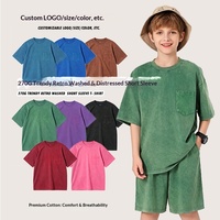 Ensemble de shorts et chemise à manches courtes en coton vintage classique, idéal pour les garçons, parfait pour le sport quotidien