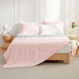 Mantas refrescantes para personas que duermen con calor <span class=keywords><strong>y</strong></span> sudores nocturnos, edredón gris de verano para cama tamaño Queen, transpirable, ligero <span class=keywords><strong>y</strong></span> suave como la seda - Product Image 2