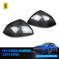 Accessoires de rétroviseurs latéraux de voiture en fibre de carbone véritable pour Dodge Charger 2024-2026