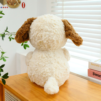 Boneka Anjing Lucu Ramah Kulit, Lembut, Warna Putih Krem, Hadiah Menenangkan untuk Dekorasi Kamar Tidur Anak, Teman Bermain