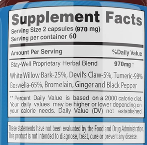 AOGUBIO ekstrak kulit Dedalu putih, cakar setan, kunyit, Boswellia, Bromelain dan jahe Premium kapsul campuran ekstrak - Product Image 2