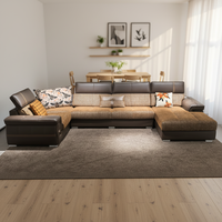 VONLIVA Ensemble de canapés modulaires de style moderne, mobilier de salon en cuir écologique et chenille, canapé-lit nordique, usine de meubles