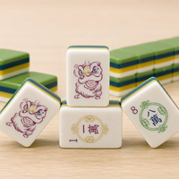 Set Mahjong Akrilik 4 Tingkat Kreatif, 166 Buah Ubin Mahjong Gaya Barat Yahudi Buatan Tangan 30mm untuk Dewasa