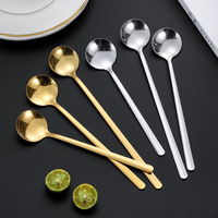 Ustensile d'agitation moderne en acier inoxydable à long manche, petite cuillère élégante en métal pour thé, café, dessert, pour les fêtes