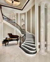 Foshan moderne intérieur Double hélice ronde escalier en colimaçon économique avec garde-corps en verre pour appartement décoratif métal fer acier
