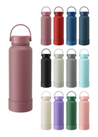 Bouteille d'eau isotherme à double paroi en acier inoxydable 304 de grande capacité avec sous-verres antidérapants, design personnalisé