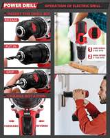 Ensemble de réparation automobile robuste de 286 pièces avec boîte à roulettes verrouillable et perceuse électrique rechargeable 21V