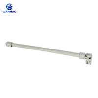 Barre de support fixe pour porte de douche en verre, accessoires de salle de bain en acier inoxydable au design moderne, best-seller