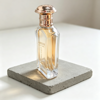Flacon de parfum en verre plat de haute qualité, industriel, 50 ml, avec logo personnalisé, fond épais, avec bouchon en zamac