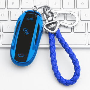 ปลอกหุ้มกุญแจหรูหราพร้อมพวงกุญแจสำหรับ <span class=keywords><strong>Tesla</strong></span> Model x S Y เคสป้องกันกุญแจอุปกรณ์เสริมอัจฉริยะสำหรับกุญแจ <span class=keywords><strong>Tesla</strong></span> Model 3 - Product Image 2