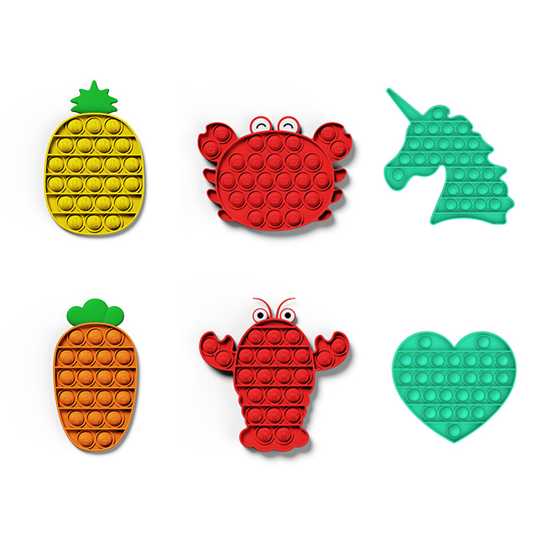 2021 пользовательские новые формы ананас Краб Лобстер антистресс Игрушки Pop It фиджет игрушки для детей и взрослых